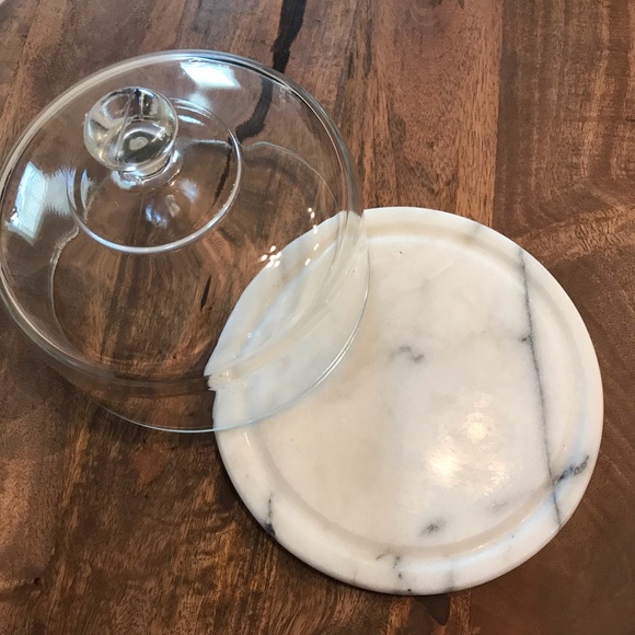 Other - 🌿 Vintage White Marble Glassware Dome Mini Cake